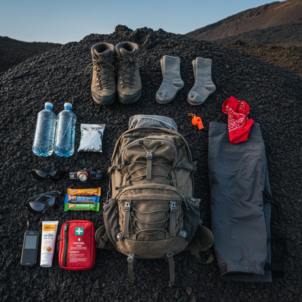 Quel équipement technique faut-il emporter pour randonnée au volcan à La Réunion ?