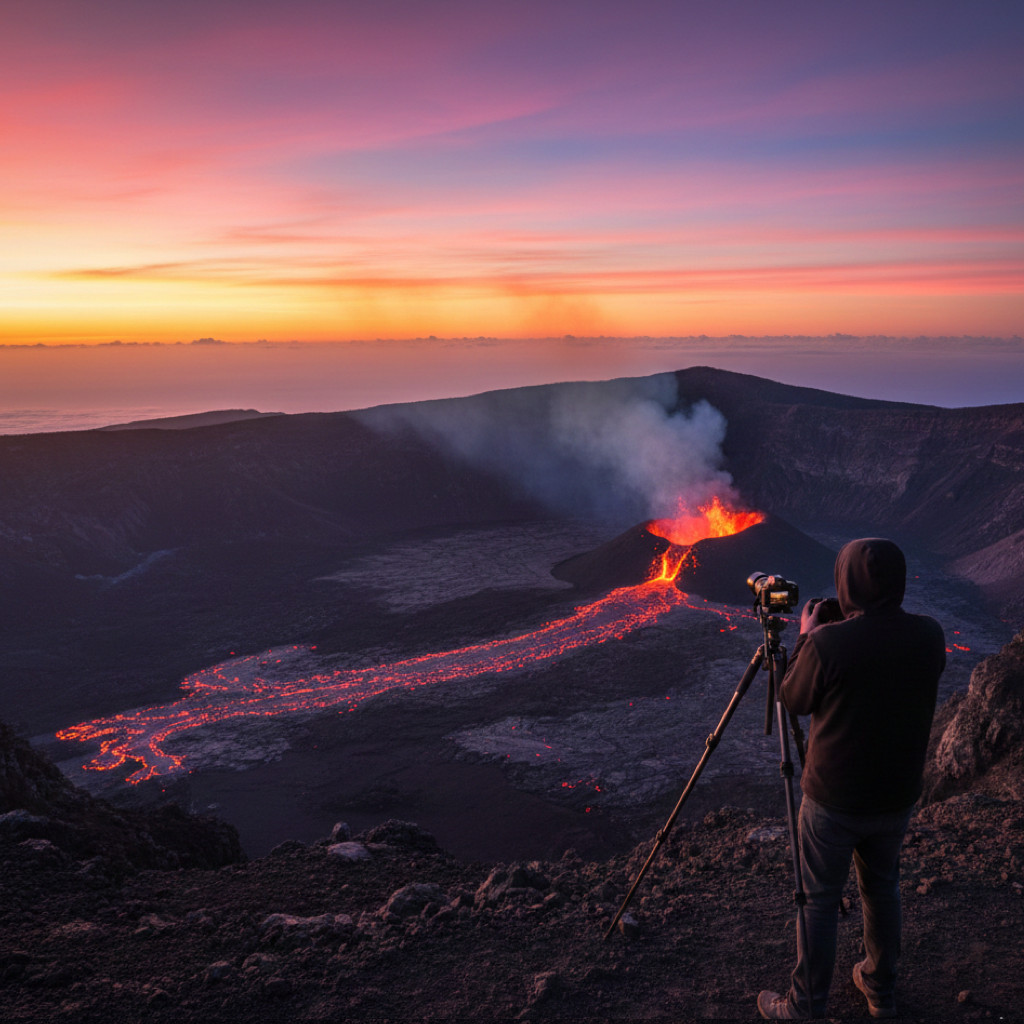 Quels sont les meilleurs horaires pour photographier l&rsquo;éruption du Piton de la Fournaise à La Réunion ?