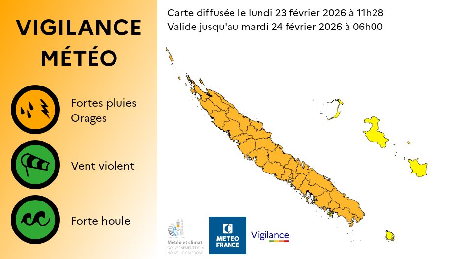 Alerte météo en Outre-mer : 28 communes en vigilance orange en Nouvelle-Calédonie