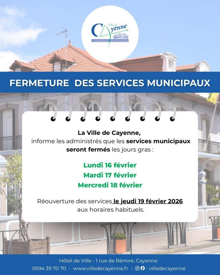Jours gras à Cayenne : Tout savoir sur la fermeture des services en Guyane Outre-mer