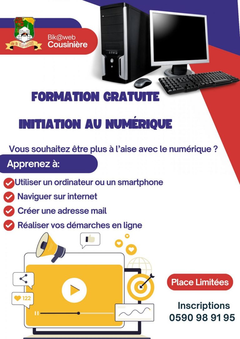 Réduire la fracture numérique en Guadeloupe, Outre-mer : Formation gratuite à Vieux-Habitants