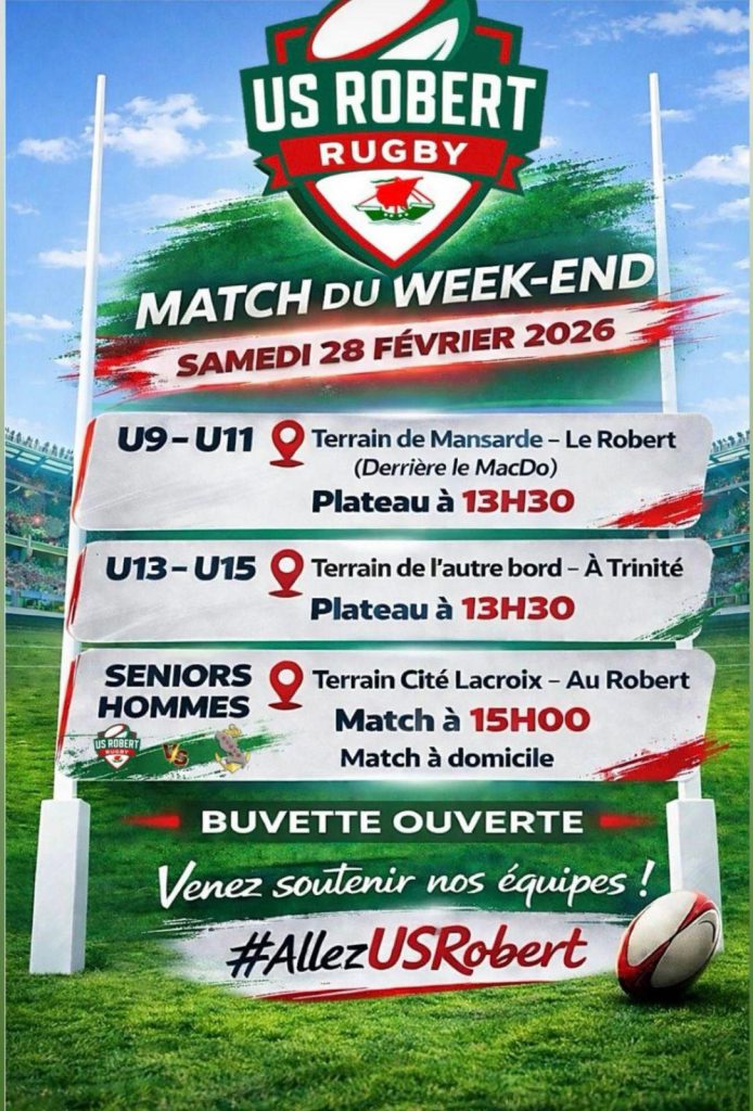 Rugby au Robert : Soutenez l&rsquo;US Robert ce samedi en Martinique, terre d&rsquo;Outre-mer