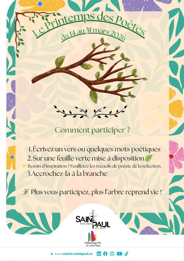 Les médiathèques de Saint-Paul font fleurir l&rsquo;Arbre à Poèmes à La Réunion en Outre-mer
