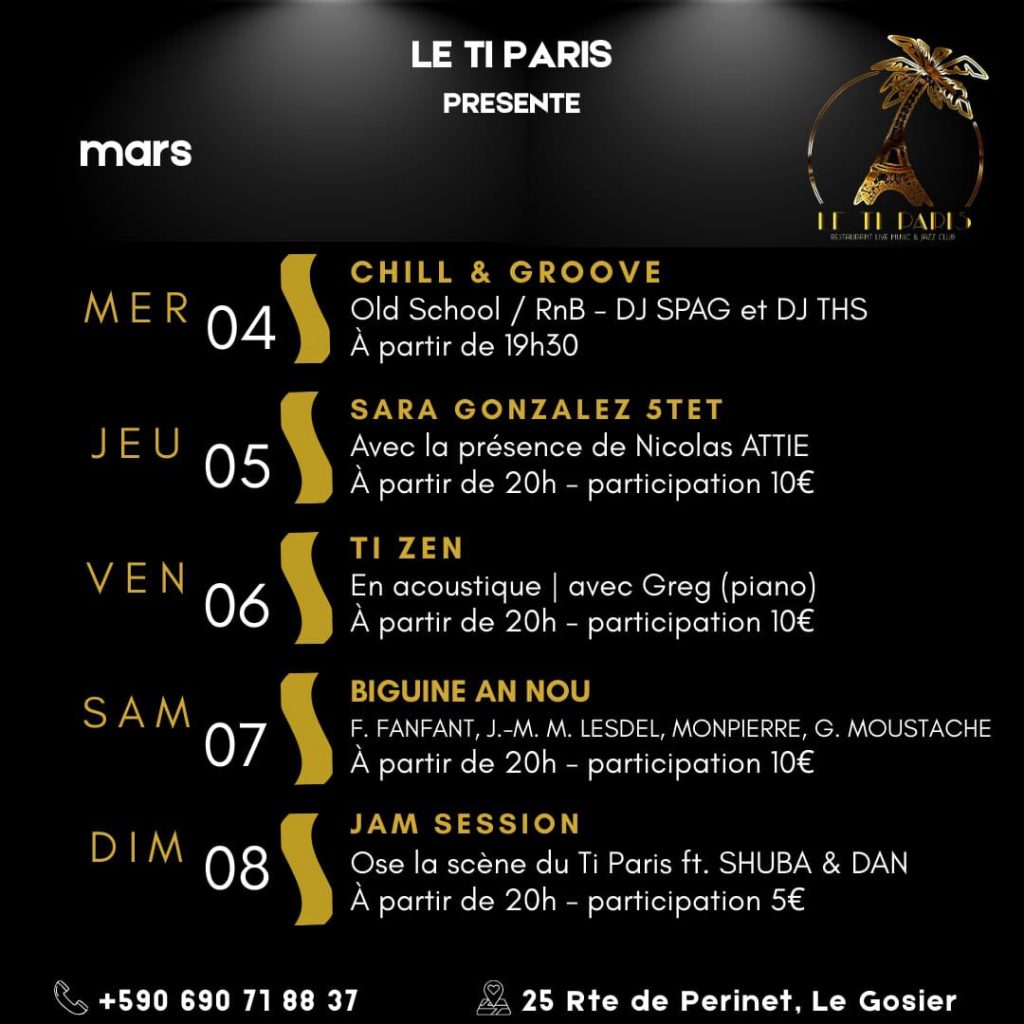 Musique live au Ti Paris : ton agenda nocturne en Guadeloupe et en Outre-mer