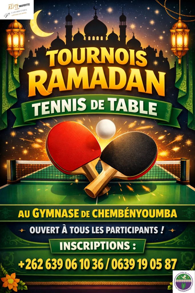 Participez au Tournoi Ramadan de Tennis de Table avec la Mairie de M&rsquo;tsangamouji : le sport à l&rsquo;honneur en Outre-mer à Mayotte