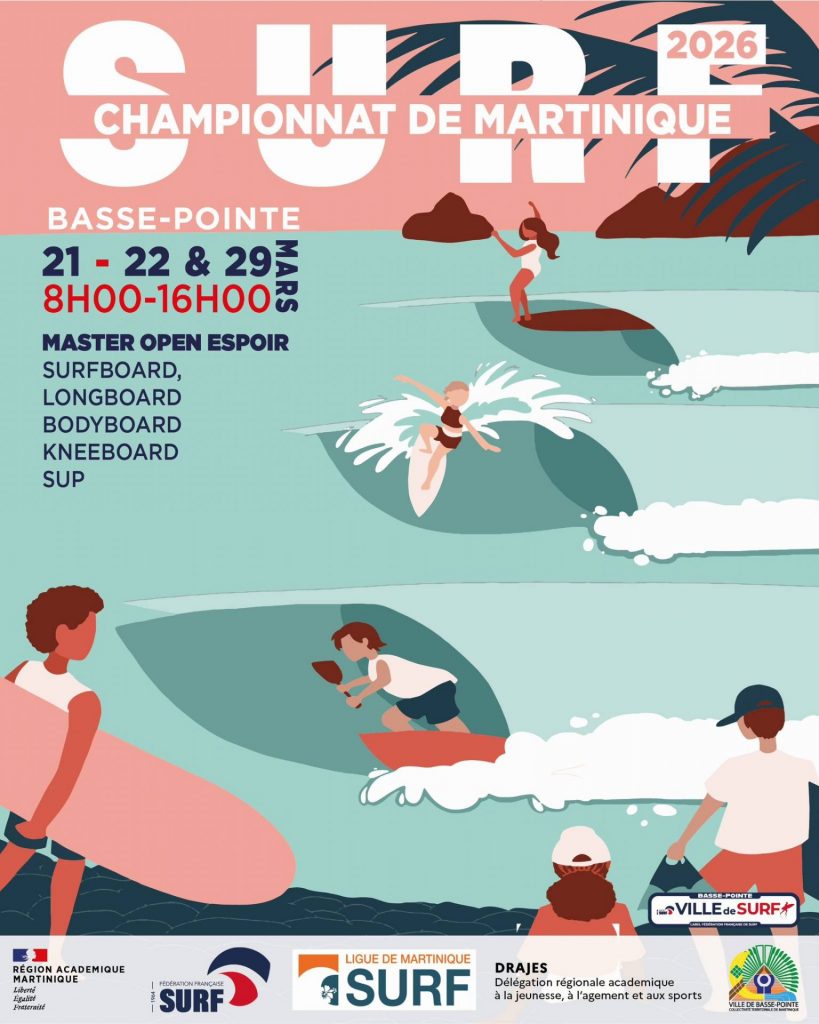 Surf de haut niveau en Martinique à la Ville de Basse-Pointe en Outre-mer