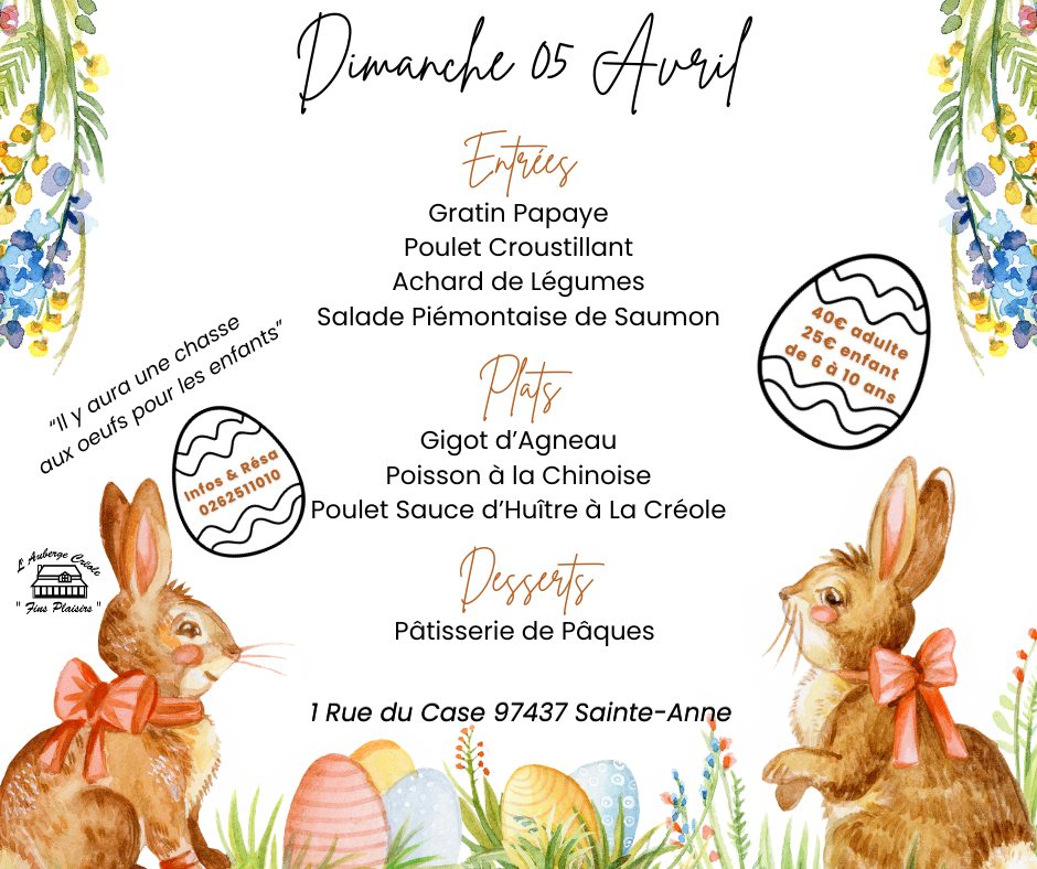 L&rsquo;Auberge Créole : Un déjeuner dansant de Pâques inoubliable à La Réunion en Outre-mer