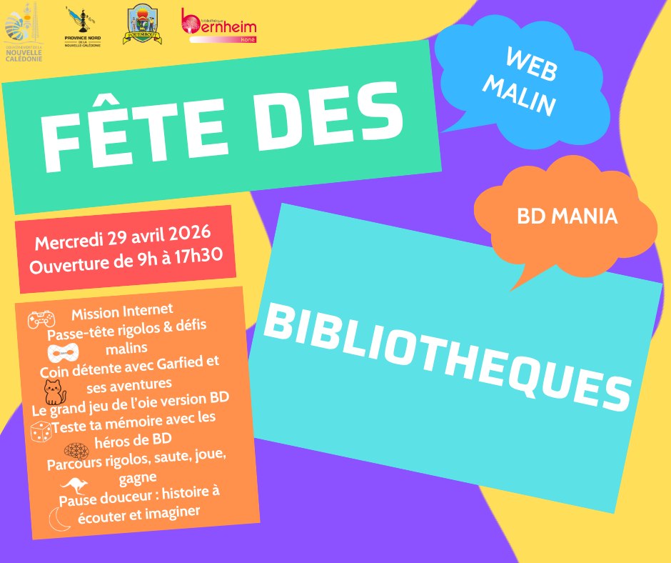 Fête des bibliothèques en Outre-mer : Célébrez la culture à la Bibliothèque Bernheim Koné en Nouvelle-Calédonie