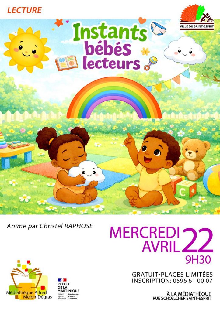 Ville du Saint-Esprit : l&rsquo;éveil à la lecture en Martinique à la Médiathèque Alfred MELON-DEGRAS