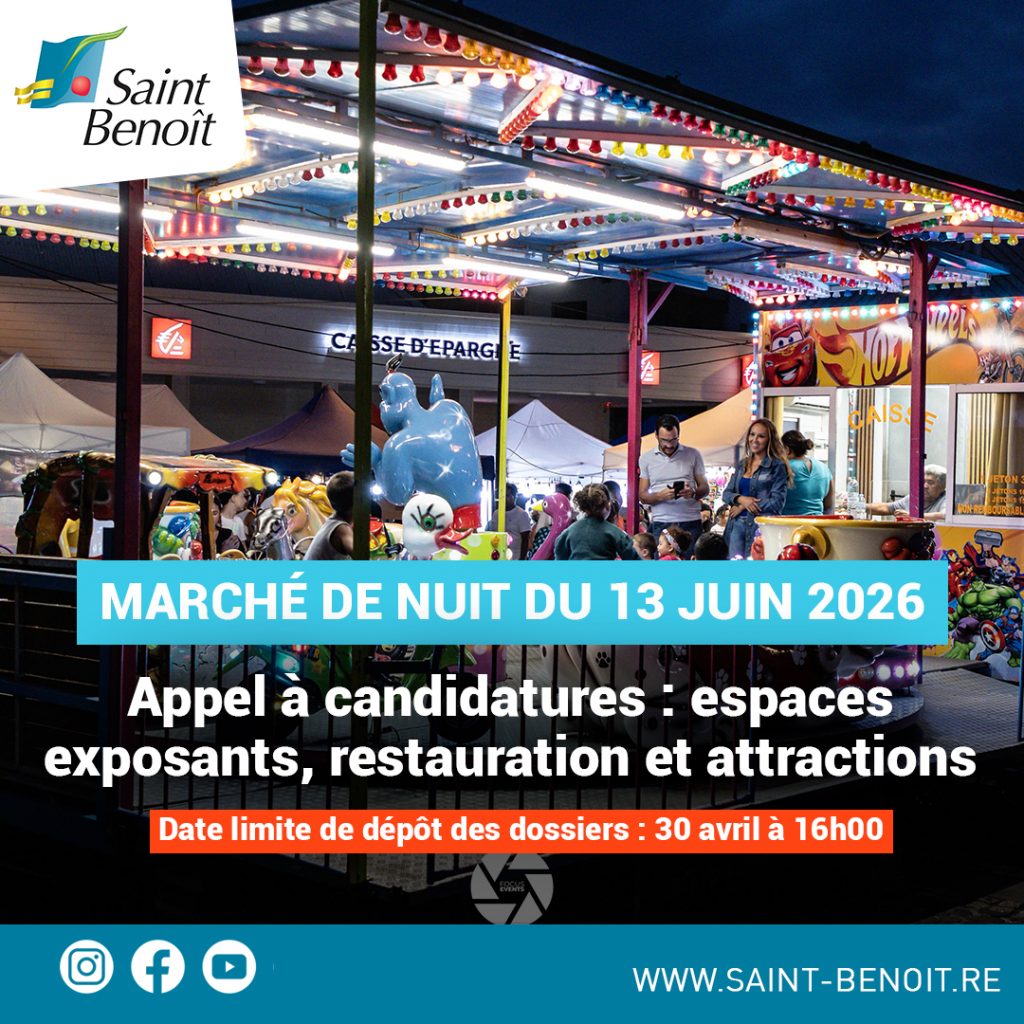 Appel à candidatures : s&rsquo;inscrire au Marché de nuit de la Ville de Saint-Benoît à La Réunion avec Outre-mer Tourisme