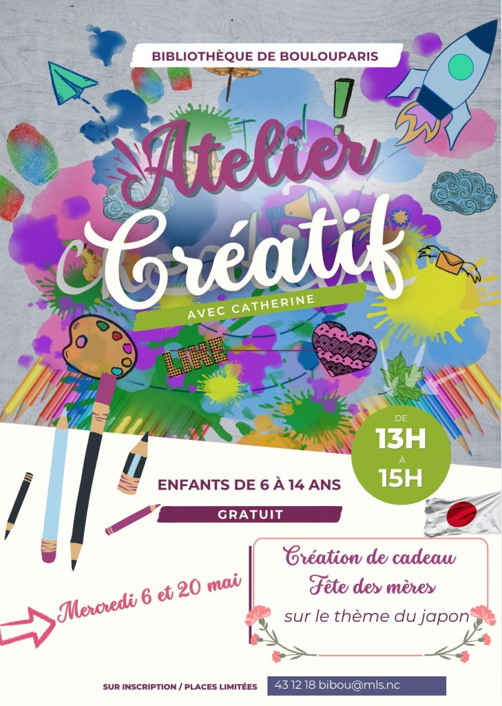 Fête des mères en Outre-mer : Atelier créatif japonais à la Bibliothèque de Boulouparis Bi Bou en Nouvelle-Calédonie