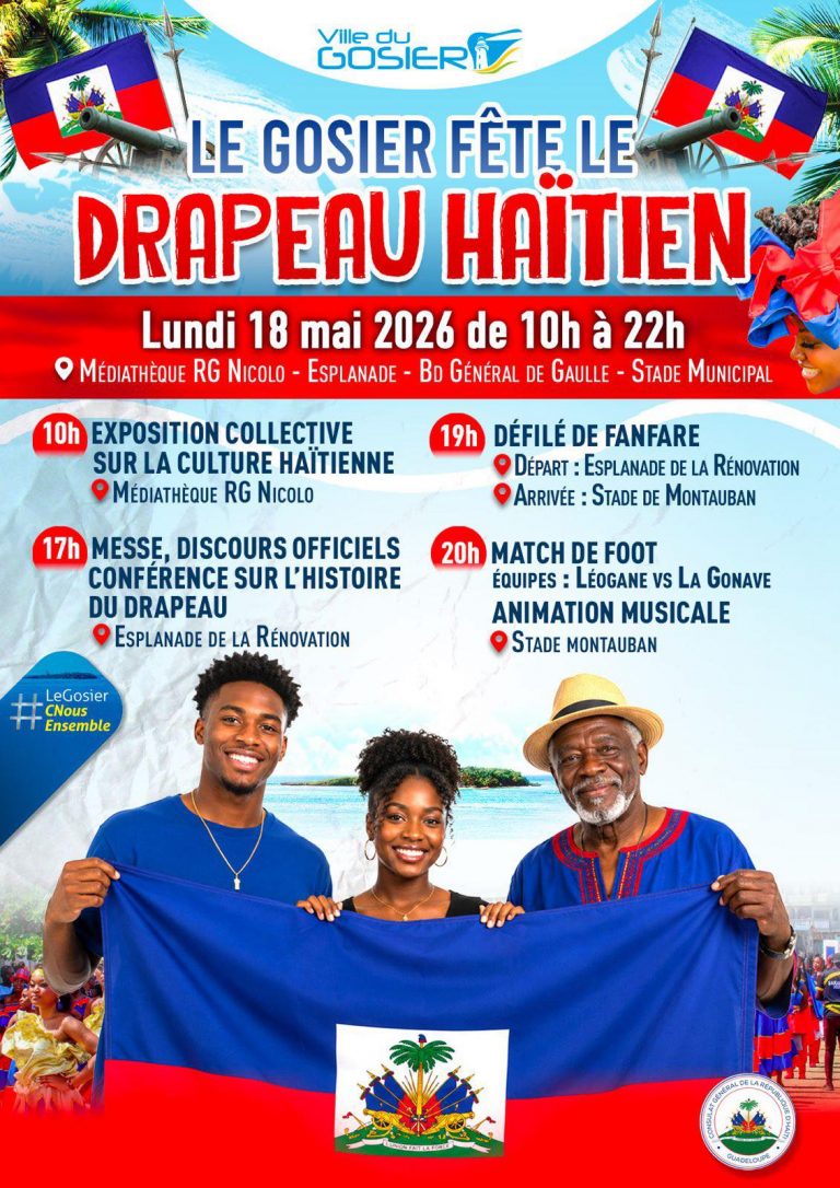 Ville du Gosier : Célébration du drapeau haïtien en Guadeloupe, un événement phare en Outre-mer