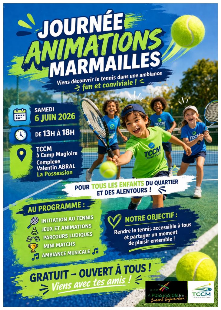 Journée marmailles à La Réunion : Le Tennis Club de Camp Magloire fait bouger la Ville de La Possession avec Outre-mer Tourisme