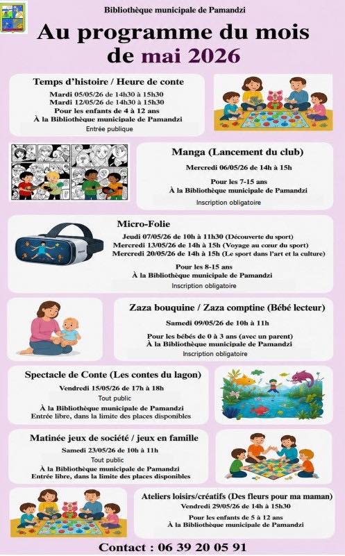 Sortir à Mayotte : Le programme culturel de mai 2026 à la Ville de Pamandzi en Outre-mer