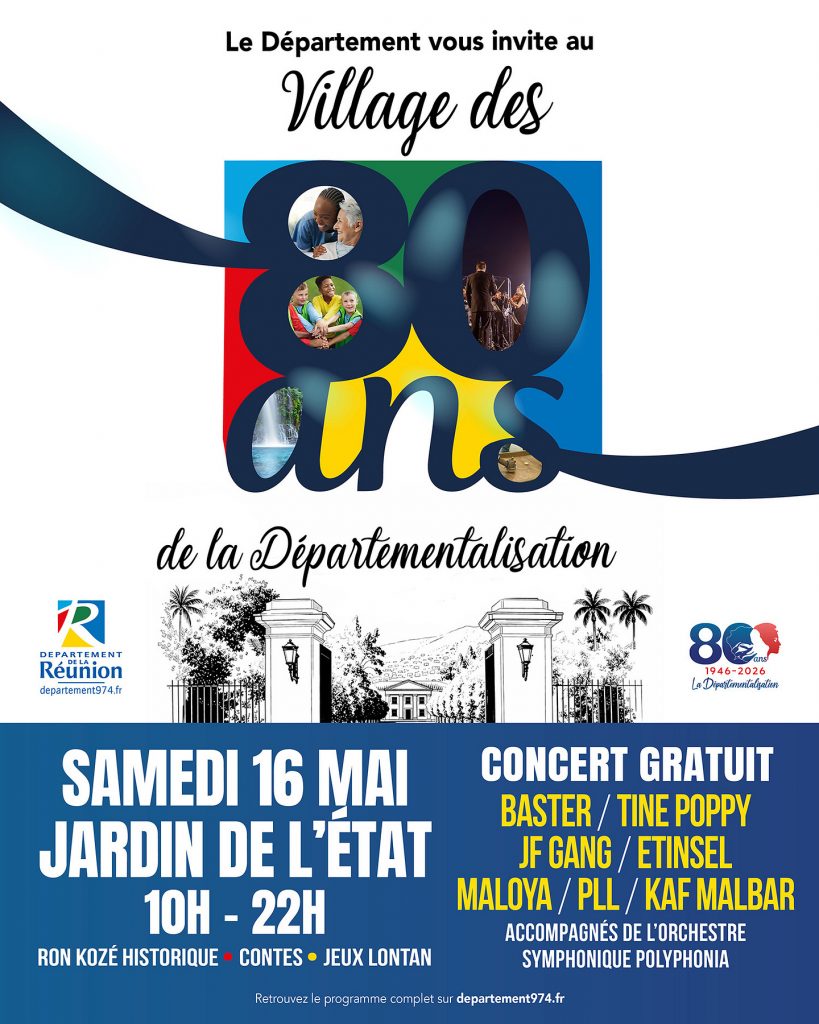 Célébration historique : Les 80 ans de la départementalisation de La Réunion en Outre-mer avec le Département de La Réunion