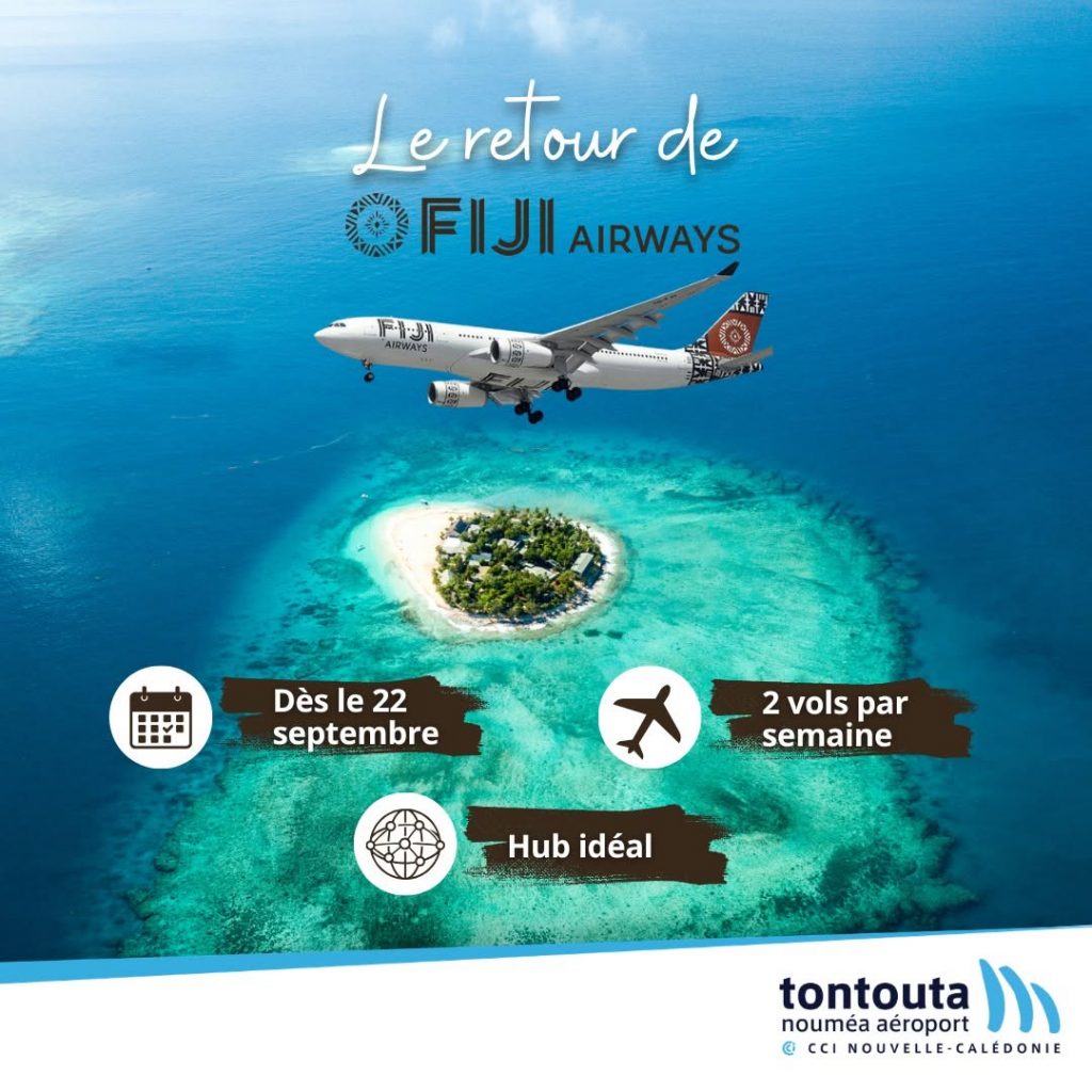Comment voyager vers le Pacifique et les USA avec le retour de Fiji Airways à l&rsquo;Aéroport international de Nouméa-La Tontouta en Nouvelle-Calédonie, joyau d&rsquo;Outre-mer ?