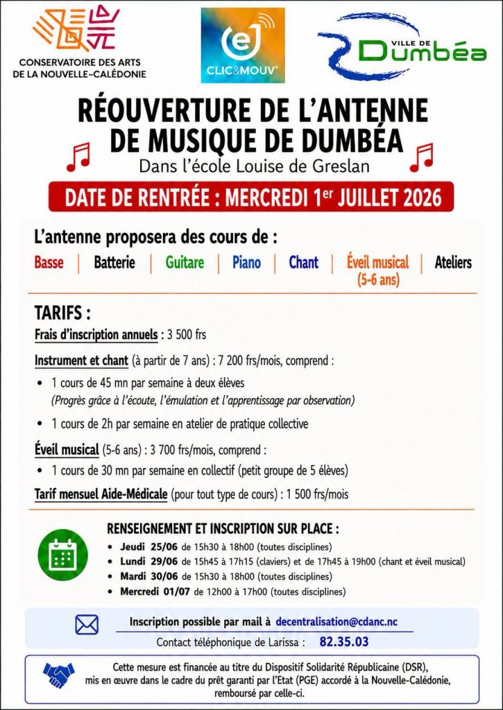 Quelles activités culturelles faire en Outre-mer ? Célébrez la réouverture de l&rsquo;antenne musicale du Conservatoire des Arts de la Nouvelle-Calédonie à Dumbéa
