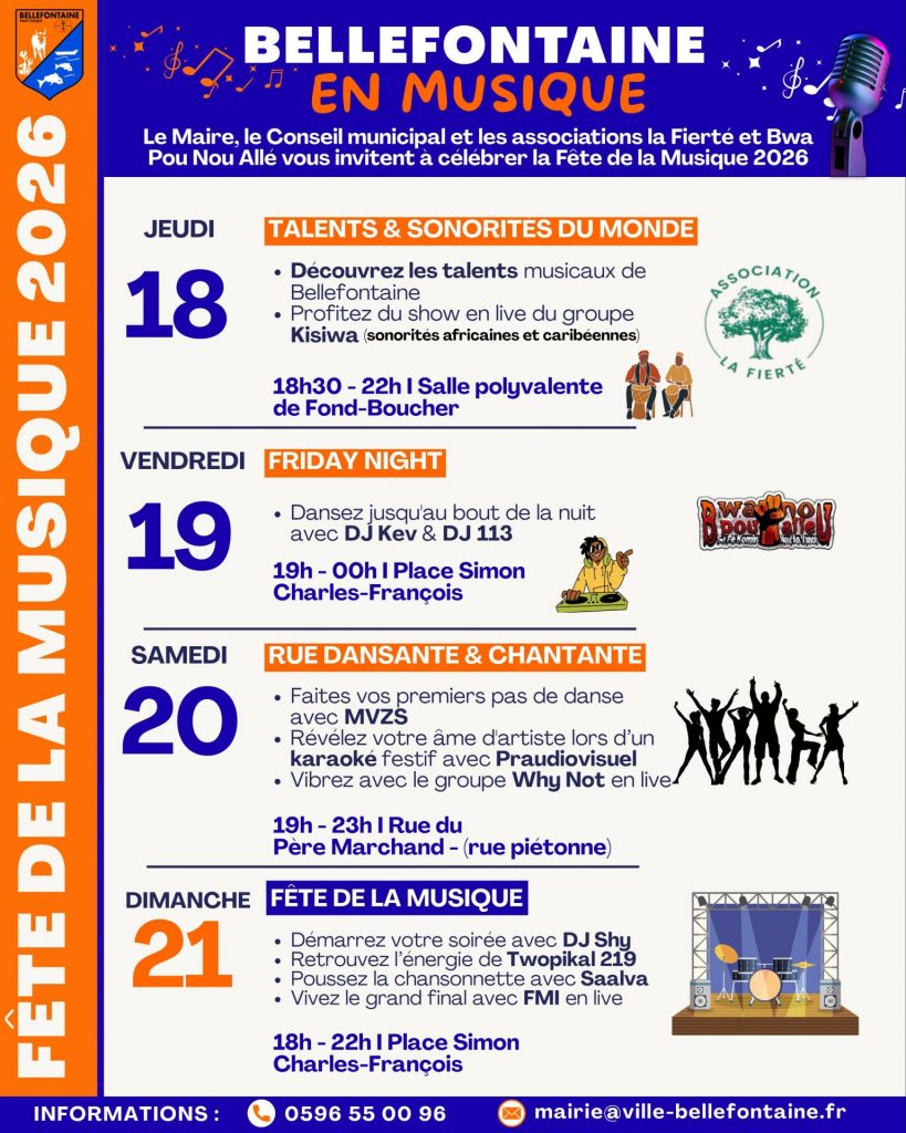 Comment fêter la Fête de la musique à la Ville de Bellefontaine en Martinique, le rendez-vous culturel incontournable de l&rsquo;Outre-mer ?
