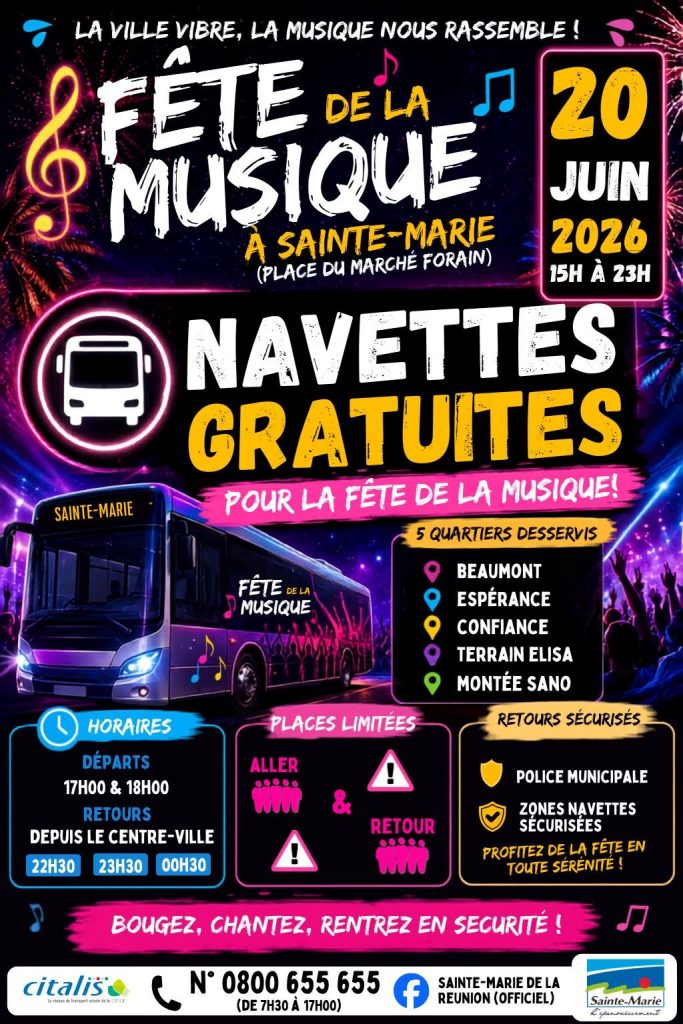 Voyage culturel en Outre-mer : Comment profiter de la Fête de la Musique à Sainte-Marie de La Réunion sans voiture ?