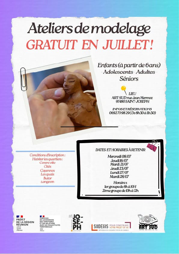 Comment s&rsquo;initier gratuitement au modelage en Outre-mer à la Ville de Saint-Joseph, La Réunion ?