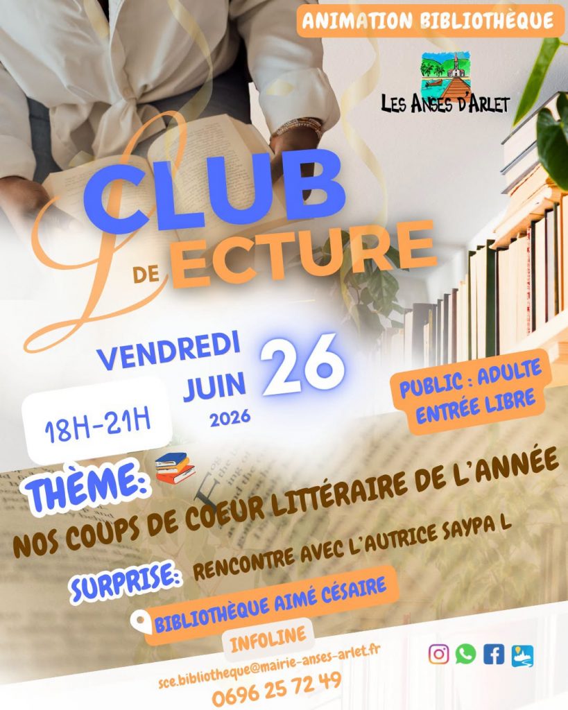 Où voyager pour s&rsquo;imprégner de littérature créole ? Découvrez le club de lecture en Outre-mer de la Ville de Les Anses d&rsquo;Arlet en Martinique