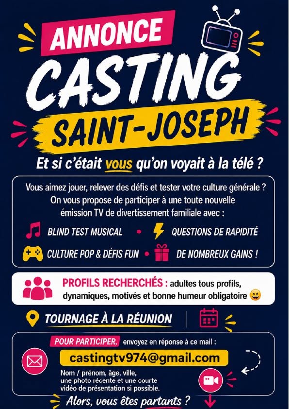 Guide des castings à La Réunion : Comment participer au tournage de la nouvelle émission TV avec la Ville de Saint-Joseph en Outre-mer