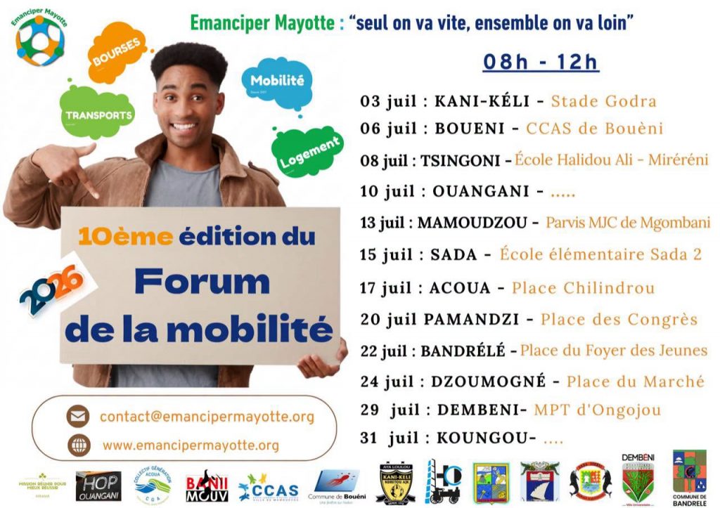 Guide jeunesse et mobilité à Mayotte : Que nous réserve le Forum de la Mobilité 2026 organisé par la Ville de Pamandzi en Outre-mer ?