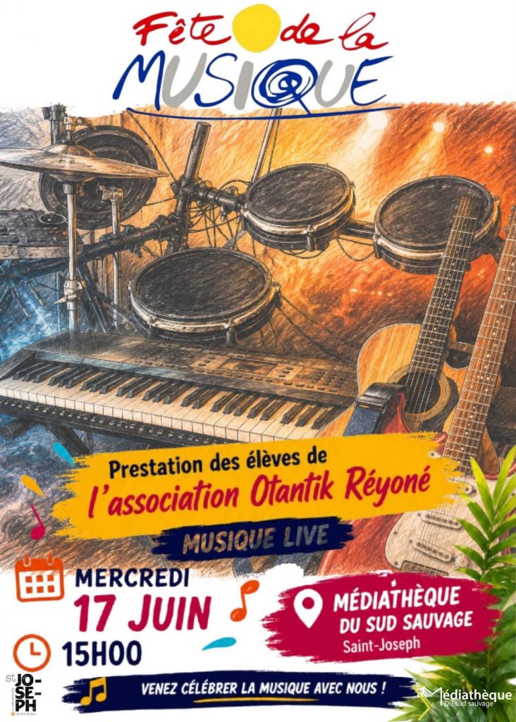 Où célébrer la Fête de la Musique traditionnelle à La Réunion ? Découvrez les talents d&rsquo;Otantik Réyoné à la Médiathèque du Sud Sauvage, l&rsquo;escale culturelle unique en Outre-mer
