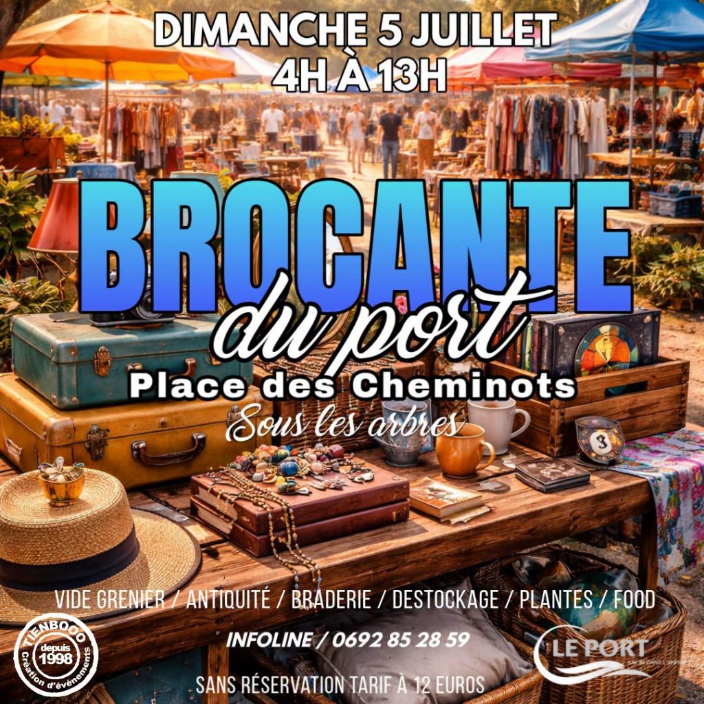 Où chiner pendant les vacances à La Réunion ? Découvrez la brocante conviviale de la place des Cheminots au Port et l&rsquo;esprit Tienbooo de l&rsquo;art de vivre en Outre-mer