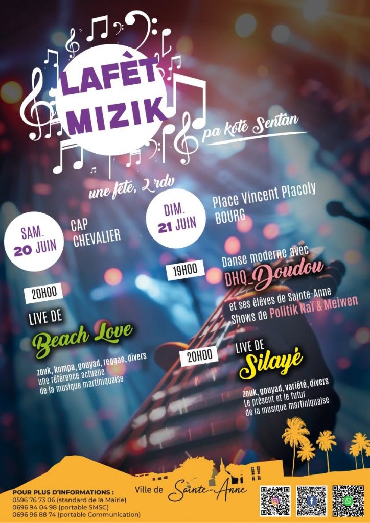 Où faire la fête pour la Fête de la Musique en Martinique ? Vibrez avec la Ville De Sainte-Anne en Martinique, la destination festive incontournable de l&rsquo;Outre-mer