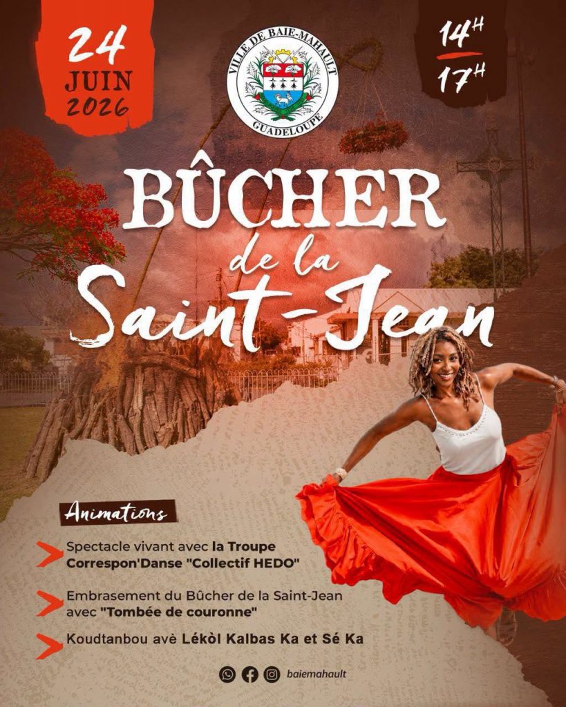Où sortir en Guadeloupe ? Célébrez le grand retour du Bûcher de la Saint-Jean avec la Ville de Baie-Mahault, une tradition magique en Outre-mer