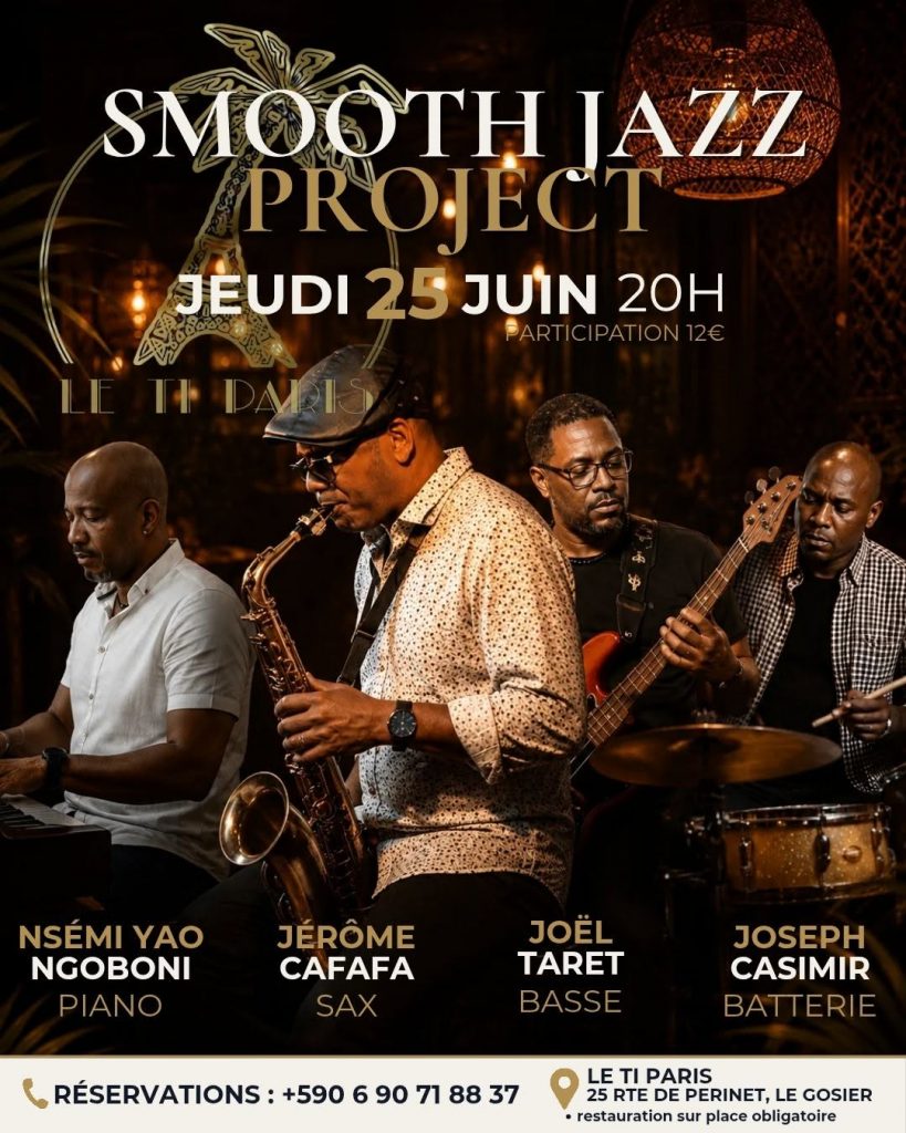 Où sortir en Guadeloupe pour écouter du jazz ? Vibrez au Smooth Jazz Project au restaurant Le Ti Paris, l&rsquo;adresse incontournable d&rsquo;Outre-mer