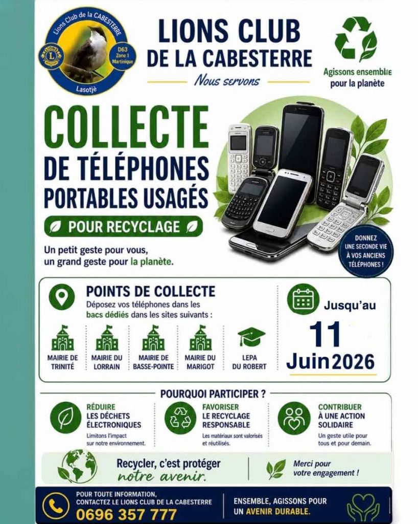 Recyclage Solidaire en Martinique : Participe à la Collecte de Téléphones Usagés à la Ville de Basse-Pointe avec Outre-mer Tourisme
