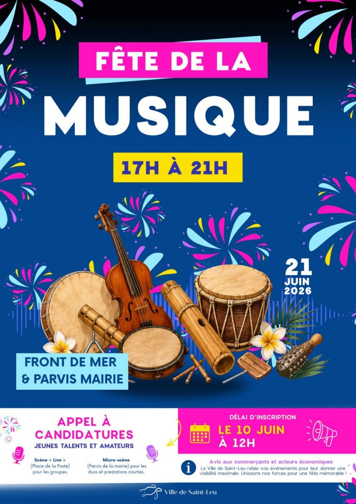 Appel à Candidatures de la Ville de Saint-Leu : Participe aux Concerts de la Fête de la Musique à La Réunion en Outre-mer