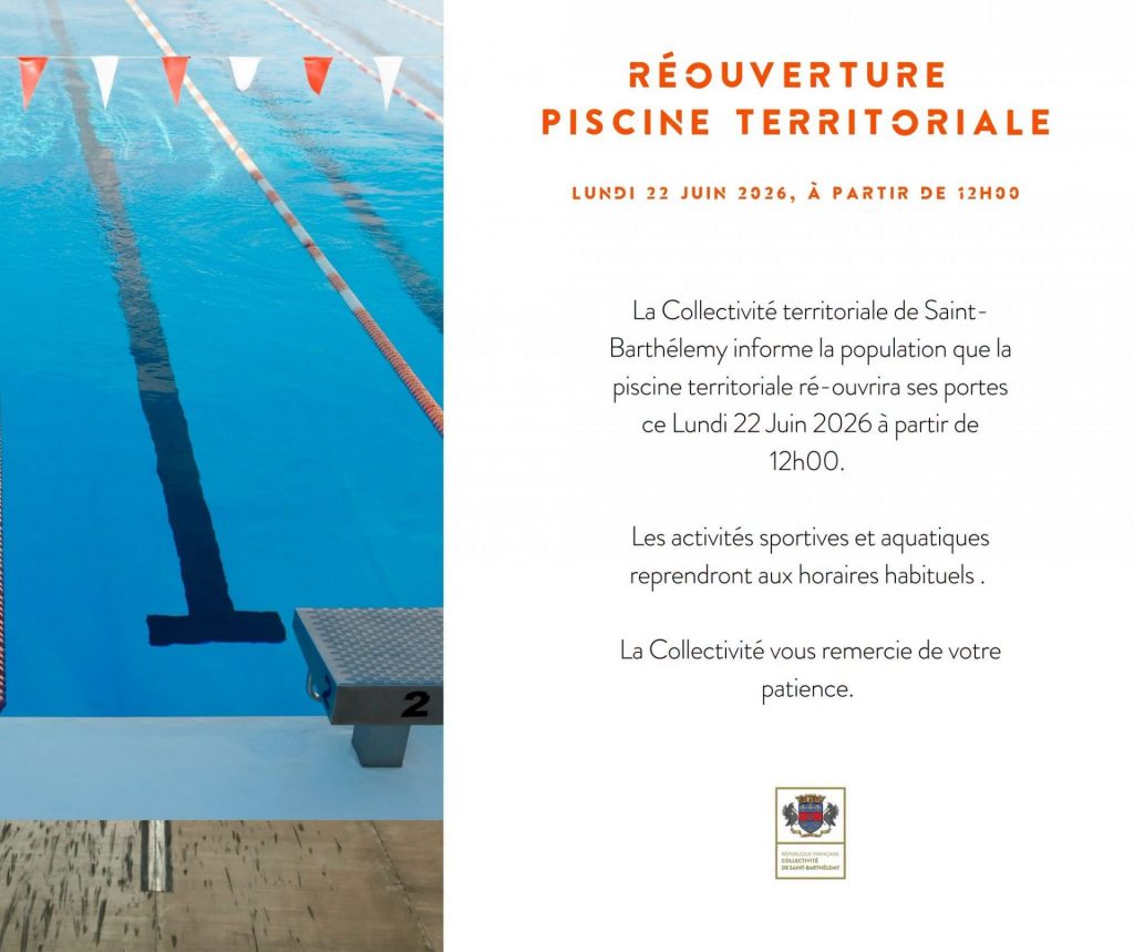 Où faire du sport pendant vos vacances ? Profitez de la réouverture de la piscine avec la Collectivité de Saint-Barthélemy, escale de rêve en Outre-mer