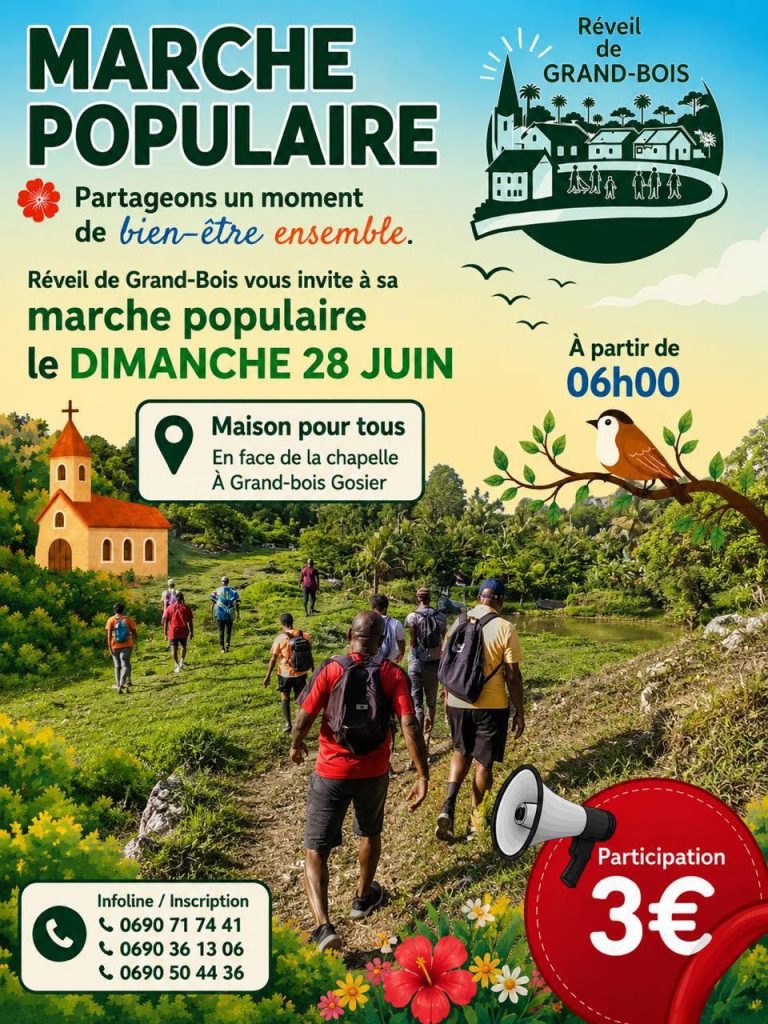 Randonnée Nature en Guadeloupe : Rejoins la Marche Populaire de la Ville du Gosier mise en avant par Outre-mer Tourisme