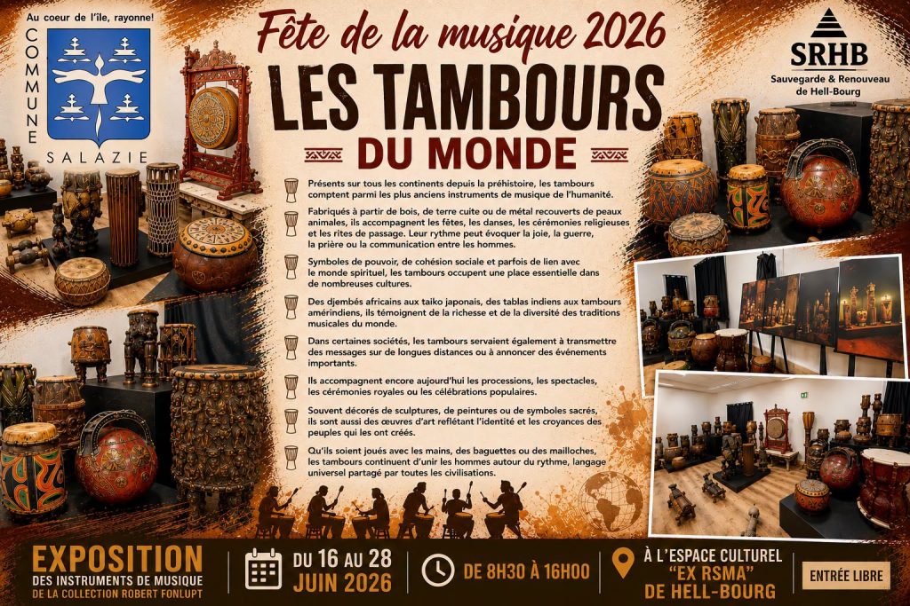 Quelles activités culturelles faire à Hell-Bourg ? Découvrez l’exposition « Les Tambours du Monde » dans la Ville de Salazie à La Réunion et voyagez à travers l&rsquo;Outre-mer