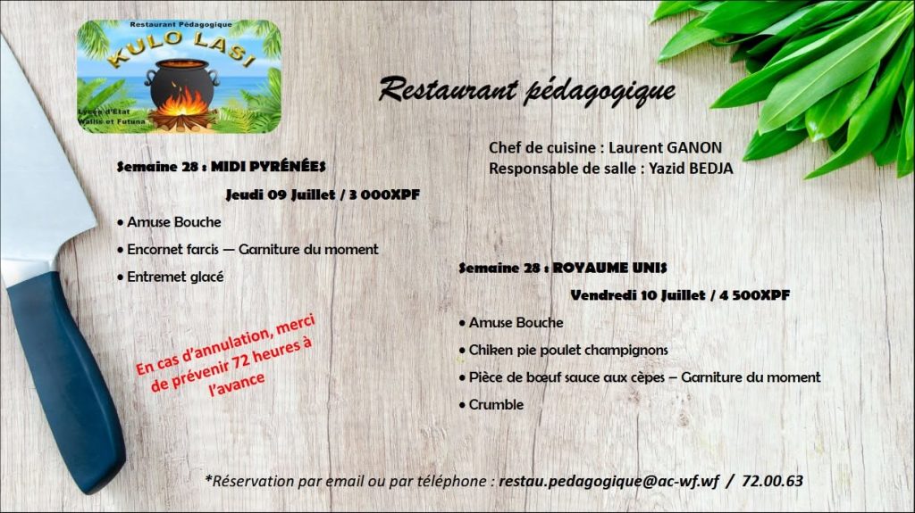 Où manger à Mata Utu : découvrez le restaurant pédagogique du lycée de Wallis & Futuna et l&rsquo;excellence culinaire de la Polynésie en Outre-mer
