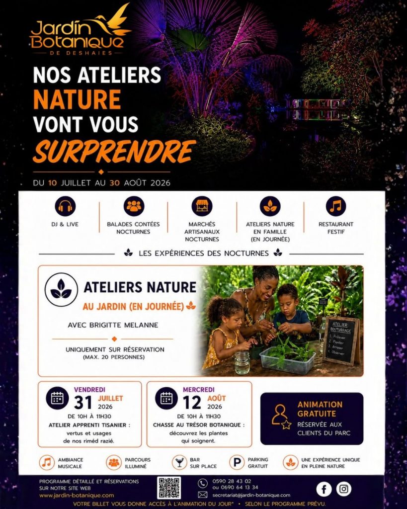 Comment découvrir les secrets des plantes médicinales créoles en Guadeloupe ? Rendez-vous au Jardin Botanique de Deshaies en Outre-mer !