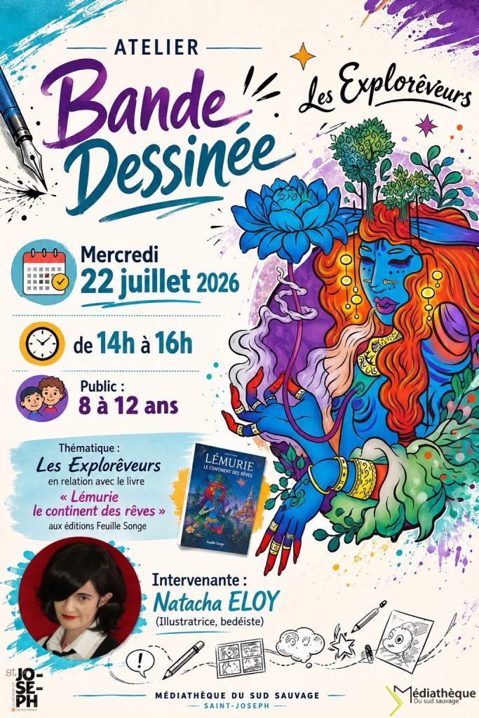 Quelles activités gratuites faire avec les enfants ? Initiez vos petits artistes à l&rsquo;atelier BD de la Médiathèque du Sud Sauvage à La Réunion, le rendez-vous créatif de l&rsquo;Outre-mer