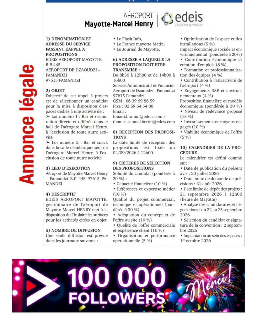 Que manger avant d’embarquer ? L&rsquo;Office de Tourisme de Petite-Terre Mayotte et EDEIS dévoilent le nouvel appel à projets gourmand en Outre-mer