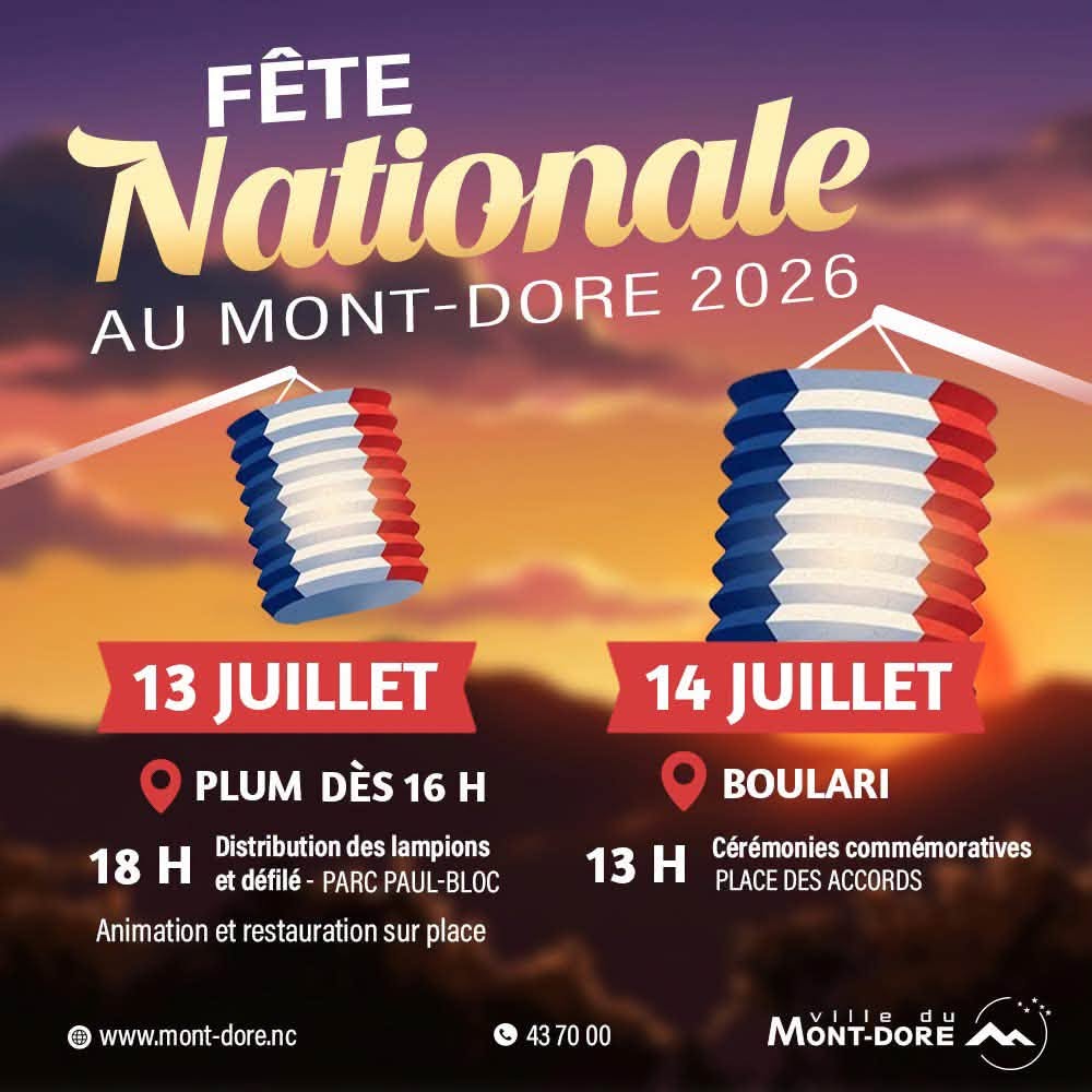 Quelles activités faire en Outre-mer pour le 14 juillet ? Le guide des festivités de la Ville du Mont-Dore en Nouvelle-Calédonie !