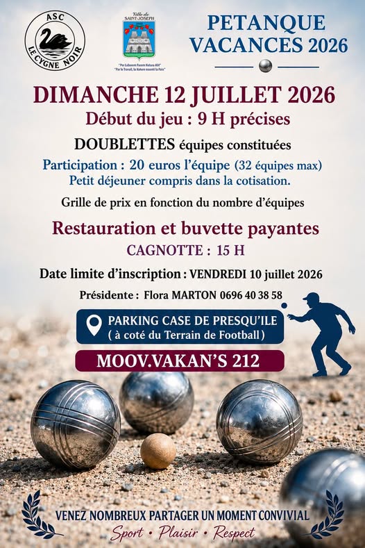 Où jouer à la pétanque cet été en Martinique ? Découvrez le tournoi « Moov Vakans » à la Ville de Saint-Joseph en Outre-mer !