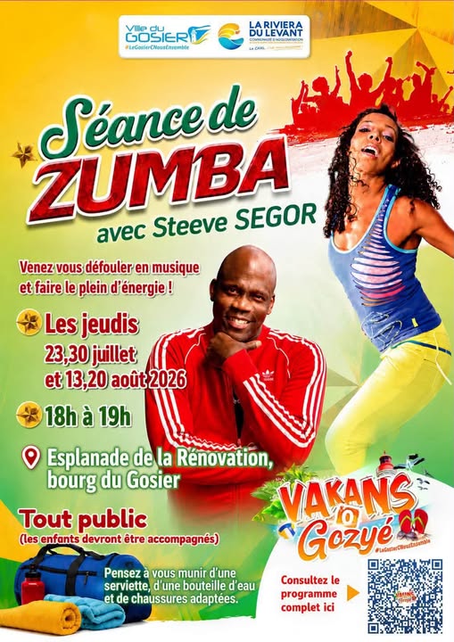 Que faire en Guadeloupe ? Célébrez les « Vakans o Gozyé » avec une séance de Zumba géante dans la Ville du Gosier, perle de l&rsquo;Outre-mer