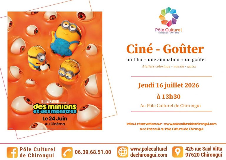 Que faire en famille à Mayotte ? Découvrez le Ciné-Goûter « Minions et Monstres » au Pôle culturel de Chirongui, l&rsquo;événement incontournable de cet été en Outre-mer !