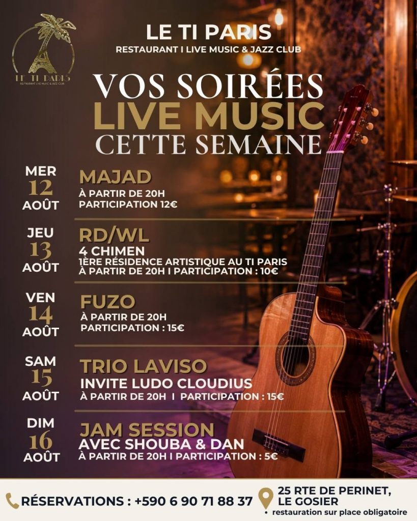 Que Faire cette Semaine au Ti Paris en Guadeloupe : Vivez la Magie du Jazz et des Jam Sessions
