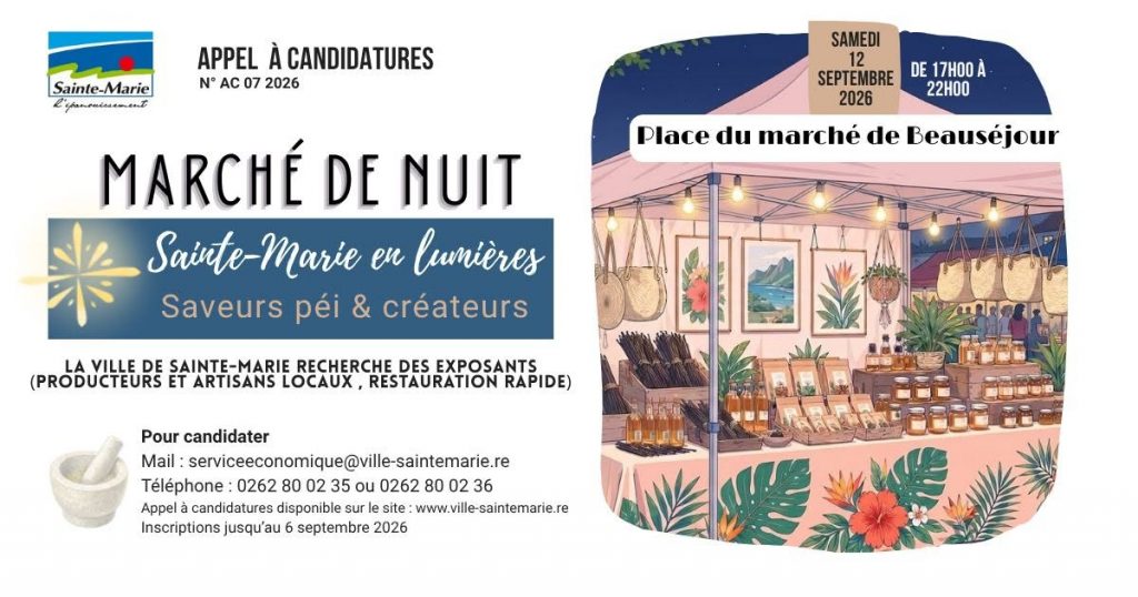 Quoi faire au marché de nuit dans la ville de Sainte-Marie à La Réunion en Outre-mer ?