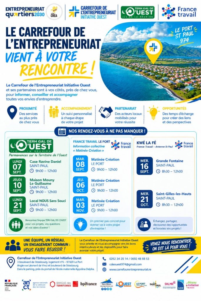 Que faire à La Réunion pour entreprendre ? Découvrez les rencontres création d&rsquo;entreprise au Port en Outre-mer