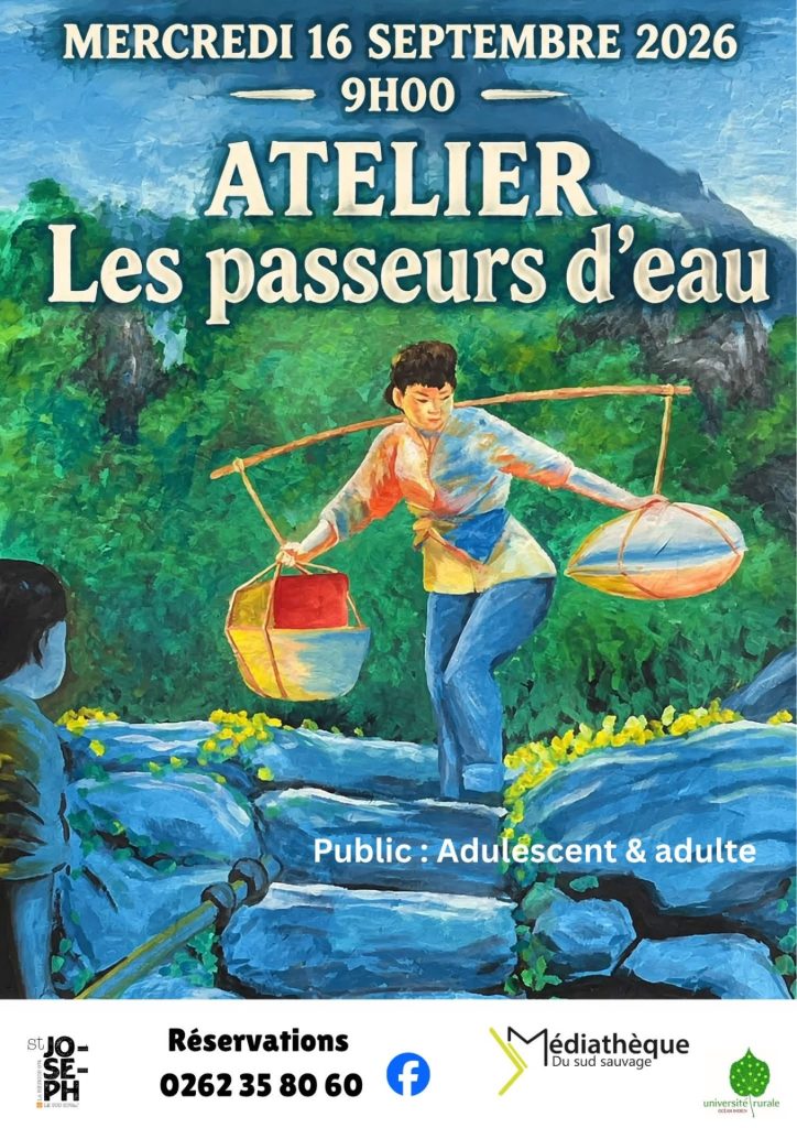 Quelles activités culturelles tester à La Réunion ? Découvrez l&rsquo;atelier « Passeurs d&rsquo;eau » à la Médiathèque du Sud Sauvage en Outre-mer