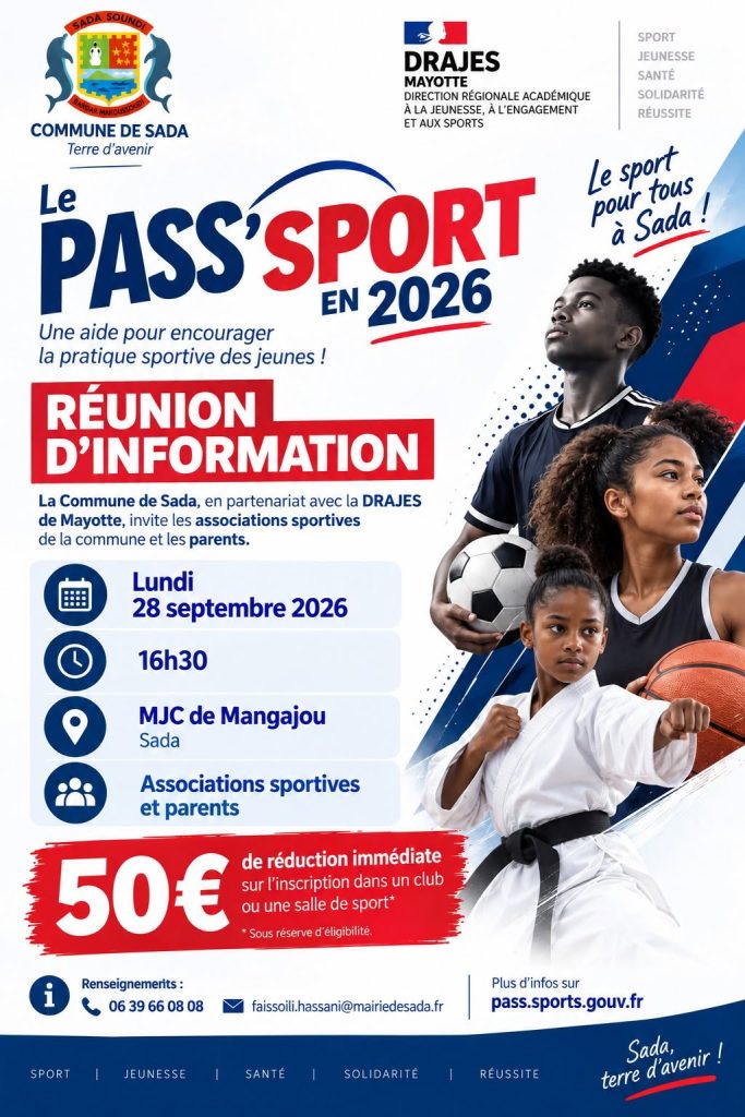 Séjours sportifs et jeunesse à Mayotte : comment profiter du Pass&rsquo;Sport 2026 à Sada en Outre-mer ?